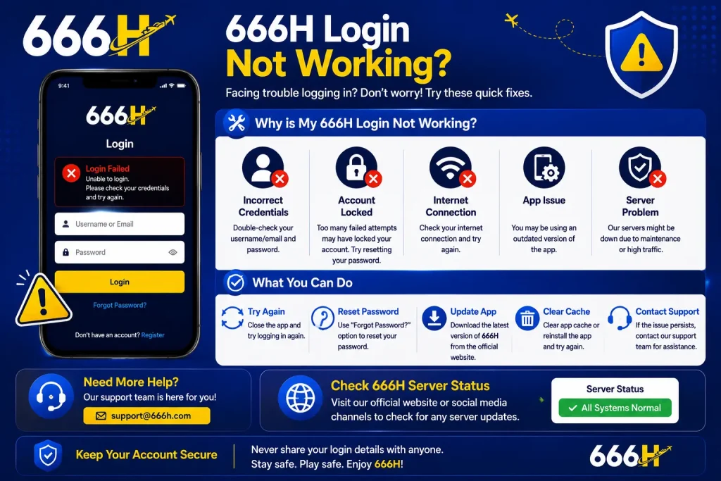 666H Login Not Working