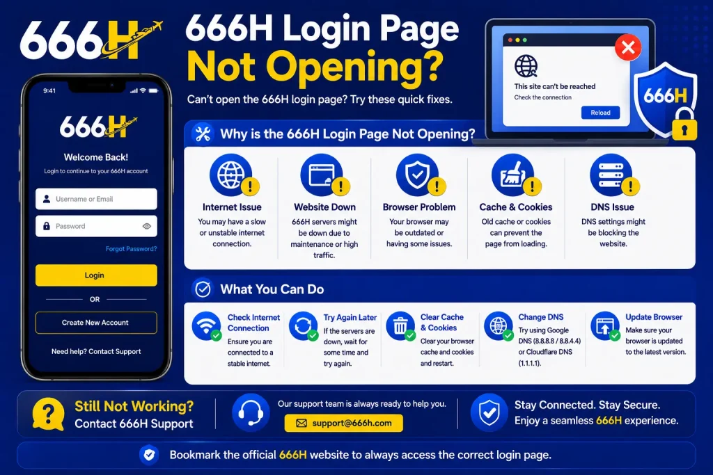 666H Login Page Not Opening